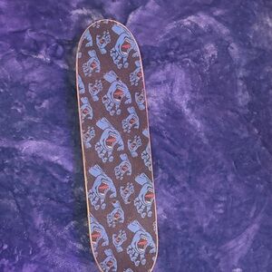 Blue and Brown Graphic Skateboard Deck